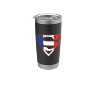 Superman French Shield Gobelet isotherme en acier inoxydable double paroi