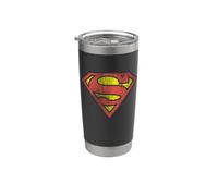 Superman Retro Supes Logo Distressed Gobelet isotherme en acier inoxydable double paroi