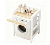 Superposition Lave Linge Seche Avec étendoir dissimulé Meuble de Rangement Hauteur réglable pour Machine à Laver à Tambour Kit de Superposition Lave Linge Seche Linge pour U Whiteframe+walnut 1-Tiers