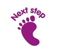 SuperStickers Tampon pour enseignant « Next Step » à marquer à l'encre violette.