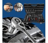 SUPFINE 172 pcs Caisse à Outils Complète en Coffret Douille, Douille Embouts Acier Carbonne Accessoire, Convient à l'automobile