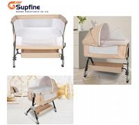 SUPFINE Berceau Cododo pour Bébé 2 en 1 - Lit d'appoint avec roues - Lit Bébé Pliable - Réglable en Hauteur - Llit évolutif