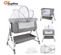 SUPFINE Berceau Cododo pour Bébé 2 en 1 - Réglable en Hauteur - Lit évolutif à 4 Roulettes - Lit bébé Pliable