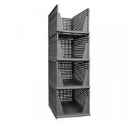SUPFINE Boite Rangement Pliable, Coulissant Organisateur Empilable Tiroir pour Armoire Placard Salle de Bains Chambre, 4 Niveaux