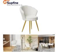 SUPFINE Chaise de Coiffeuse de Style Scandinave, Fauteuil pour Chambre À Coucher en Velours Doux, Capacité de Charge 150kg