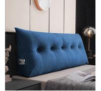 SUPFINE Coussin triangulaire pour tête de lit double lit, coussin de soutien de dossier en velours pour le repos et la lecture