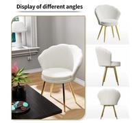 SUPFINE Fauteuil Chaise pour Salon Chaise de Salle à Manger Rembourrée en Forme de Fleur avec Pieds en Métal, Charge de 150kg
