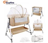 SUPFINE Lit évolutif Berceau Cododo pour Bébé à Roulettes, Mobile, pour Nouveau-né Jusqu'à 24 mois