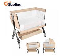 SUPFINE Lit évolutif pour Bébé - Berceau Cododo pour Bébé Pliable - Capacité de Charge de 25 kg - 104*52*103-115cm