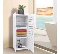 SUPFINE Meuble de Rangement au Sol de Salle de Bain - Armoire Étagère À 3 Niveaux et 1 Porte - 30*30*80cm - Organiseur