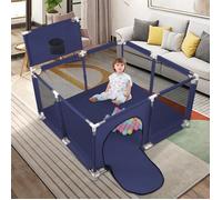 SUPFINE PARC À BÉBÉ POUR LES 6 MOIS À 5 ANS, AVEC PORTE RONDE ZIPPÉE, CENTRE D'ACTIVITÉS EN MAILLE TRANSPARENTE ET RESPIRANTE
