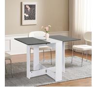 SUPFINE Table à Manger Pliable - Table de Cuisine pour Petits Espaces - 102,5 × 76 × 73cm - pour 1 à 4 Personnes - Blanc Gris