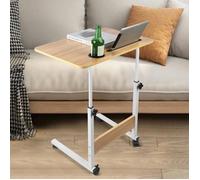 SUPFINE Table d'Appoint pour salon, Bureau d'ordinateur réglable en hauteur avec roulettes, pour Canapé-Lit Hôpital, 60 × 40cm