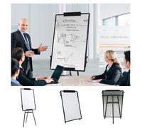 SUPFINE Tableau Blanc Magnétique avec Cadre en Aluminium et Porte-Marqueurs, Chevalet de Conférence Effaçable à Sec, 90 x 60 cm