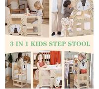 SUPFINE Tabouret Bébé Motif Hérisson Avec Planche À Dessin, 41*38*92cm, Tour d'apprentissage pour Enfants, Multifonctionnelle