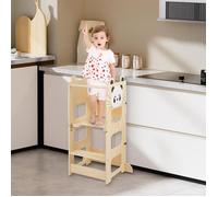 SUPFINE Tour Montessori Pliable Réglable En Hauteur, Tour D'observation Enfant, De 1 À 5 Ans, Tabouret de bebe 41 X 38 X 92cm