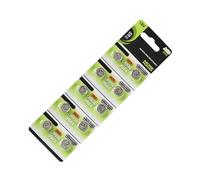 Supoion Lot de 10 piles bouton alcalines 1,55 V pour montres, calculatrices AG7/LR57/AG8/LR55 AG9/LR45