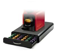 Support 50 dosettes, organisateur de capsules noir lgant, support de rangement pour machine caf, pieds antidrapants - Compatible