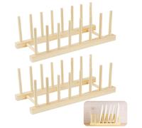 Support à assiettes en deux parties, égouttoir à vaisselle, porte-couvercles, porte-assiettes en bois, égouttoir, support à assiettes, support, égouttoir, armoire de cuisine, égouttoir de cuisine, pla