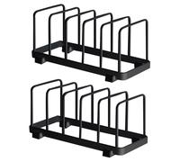 Support à assiettes, support pour armoires de cuisine, support de séchage pour plaque de cuisson et planche à découper (noir, 2 pièces)
