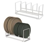 Support à assiettes, support pour armoires de cuisine, support de séchage pour plaque de cuisson et planche à découper (blanc, grand format - 2 pièces)