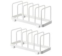 Support à assiettes, support pour armoires de cuisine, support de séchage pour plaque de cuisson et planche à découper (blanc, lot de 2)