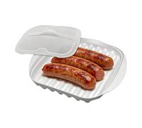 Support à bacon pour micro-ondes avec couvercle anti-adhésif | Préparateur de bacon pour micro-ondes pour pizza, viande, hot dogs, saucisses, tacos, préparation de repas
