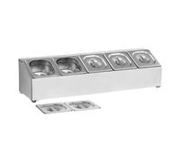 Expondo Royal Catering Étagère GN - avec 5 bacs GN 1/6 avec couvercle