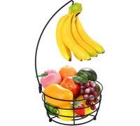 Support à bananes avec corbeille à fruits noir