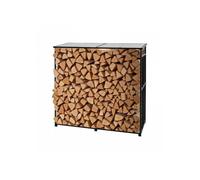 Support à bois de chauffage avec toit incliné, range-bûches extérieur métal, 185 x 70 x 180 cm, capacité charge maximale 299,4 kg