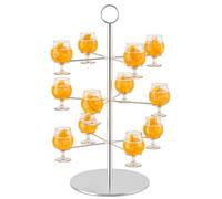 Support à boissons pour 12 verres, amovible, argenté, en fer