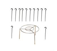 Support à brochettes en acier inoxydable conçu pour une cuisson équilibrée des viandes et des légumes avec arrangement de brochettes rondes à suspendre (grill + 12 pièces)