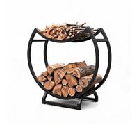 Support à bûches rond en fer 60 x 30 x 58 cm support à bûches et support de rangement pour cheminée brasero et poêle à bois