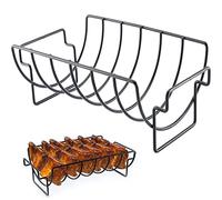 Support à Côtes Pour Barbecue Et Fumoir 36 x 20 x 12 Cm, Grille De Cuisson | Grille Multifonction Pour Barbecue, Accueille Côtes Levées, Steaks, Augmente Votre Surface De Cuisson Pour Fumer Et Griller