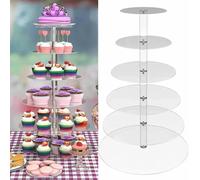Support à cupcakes avec 6 niveaux, hauteur de 51 cm, en acrylique, idéal pour les mariages et les fêtes