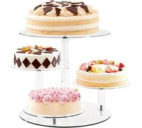Support à cupcakes - Présentoir à desserts - Décoration festive - Design à 4 niveaux - 12 pouces de hauteur - Transparent