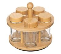 Support à épices - 5 FIVE SIMPLY SMART - Cozy - 5 emplacements - Pots verre & couvercles bambou - Rotatif poignée