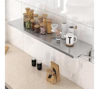 Support à épices de Table de Bar de petit déjeuner de cuisine, Table pliante murale, Table à manger à abattant, poste de travail pour ordinateur portable en acier inoxydable(L120xW40cm/L47xW16in)