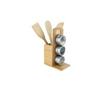 Cook Concept - Support à épices et 3 ustensiles en bambou Beige G
