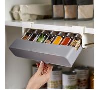 Support à épices,pour bouteille d'assaisonnement, organisateur d'armoire, support de pot à condiments suspendu,poinçonnage gratuit