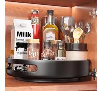 Support à épices rotatif à 360°, plateau tournant « Lazy Susan », plateau tournant de cuisine, organiseur d'armoire, organiseur métallique, plateau tournant pour réfrigérateur, rangement et organisati