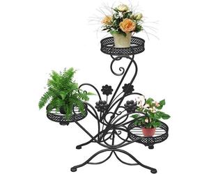 Support à fleurs à trois niveaux, étiquette pour plantes, métal, étiquette pour plantes, support à fleurs, étiquette pour plantes, étagère à fleurs, étagère à fleurs, étiquette pour plantes, support à