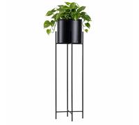 Support à fleurs avec couvercle 95 cm noir