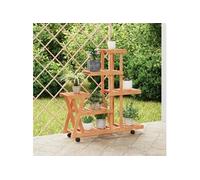 vidaXL Présentoir à fleurs avec roulettes 95x25x101 cm Sapin massif