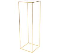 Support à fleurs colonne - Structure métallique géométrique - 31 x 31 x 100 cm - Autoportant - Charge maximale 5 kg - Pour mariage - 1 pièce - Or