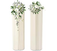 Support à fleurs cylindrique, design réutilisable, structure robuste, blanc laiteux, 2 pièces