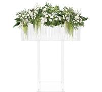 Support à fleurs en acrylique - Support de centre de table - 60 × 20 × 78 cm - Verre acrylique - Pour mariage, anniversaire, fête - Transparent