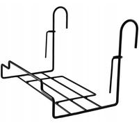 Support à fleurs en métal - Support pour jardinières de balcon - Pour jardinières et pots - Largeur 40 cm - Fixation pour balustrade - Noir