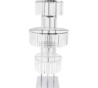 Support à fleurs en verre transparent - Étagère à plantes ronde à 5 niveaux - Acrylique et fer inoxydable, stable - Pour intérieur et extérieur - Décoration de table pour mariage et fêtes - Transparen