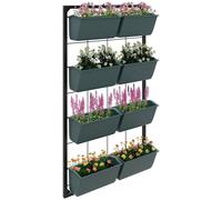 Support à fleurs Outsunny, étagère à plantes avec 8 pots, meuble de rangement pour plantes pour jardin